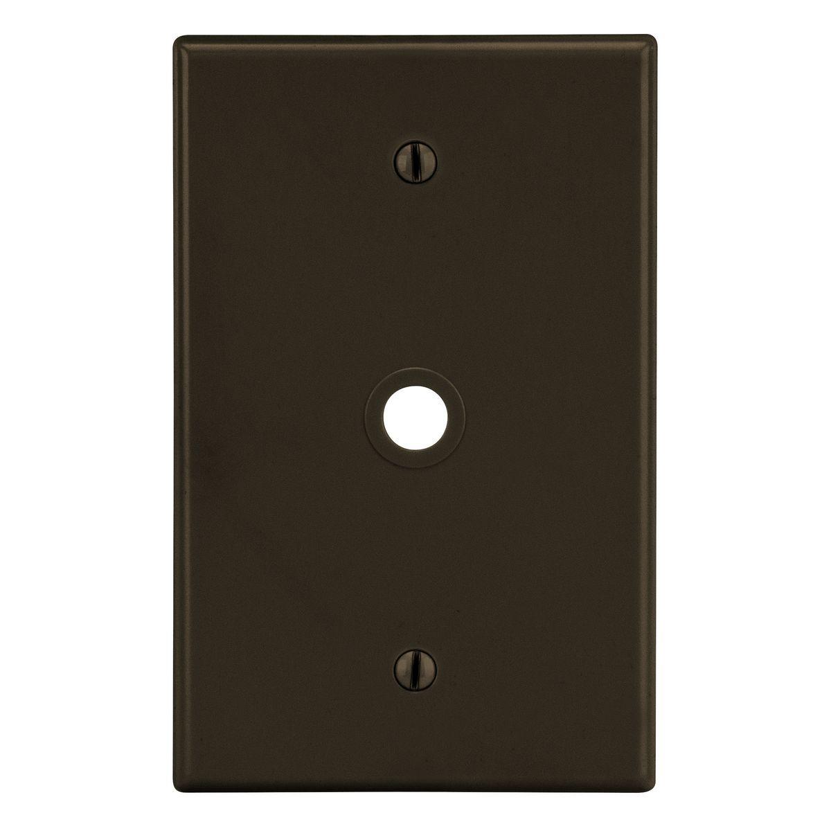 Hubbell PJ11 Wallplate, Mid-Size 1-Gang, .406" Opening, Box Mount, Brown  ; High-impact, self-extinguishing polycarbonate material ; More Rigid ; Sharp lines and less dimpling ; Smooth satin finish ; Blends into wall with an optimum finish ; Smooth Satin Finish