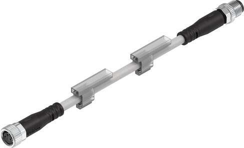 Festo 541346 connecting cable NEBU-M8G3-K-0.5-M8G3 for proximity sensors, position transmitter, pressure switch, flow sensors, visual and inductive sensors. Conforms to standard: (* Core colours and connection numbers to EN 60947-5-2, * EN 61076-2-104), Cable identifi