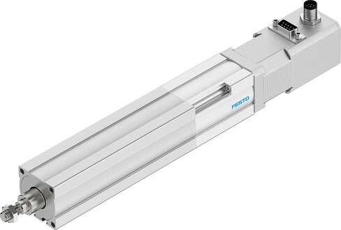 Festo 1470698 electric cylinder EPCO-25-50-3P-ST-E Mechanical linear drive with piston rod and fixed stepper motor. Size: 25, Stroke: 50 mm, Stroke reserve: 0 mm, Piston rod thread: M8, Reversing backlash: 0,1 mm