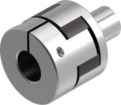 Festo 561293 coupling EAMD-25-22-6.35-10X12 drive component, which transmits the rotary motion of a stepper or servo motor Holder diameter 1: 6,35 mm, Holder diameter 2: 10 mm, Size: 25, Nominal length: 22 mm, Assembly position: Any