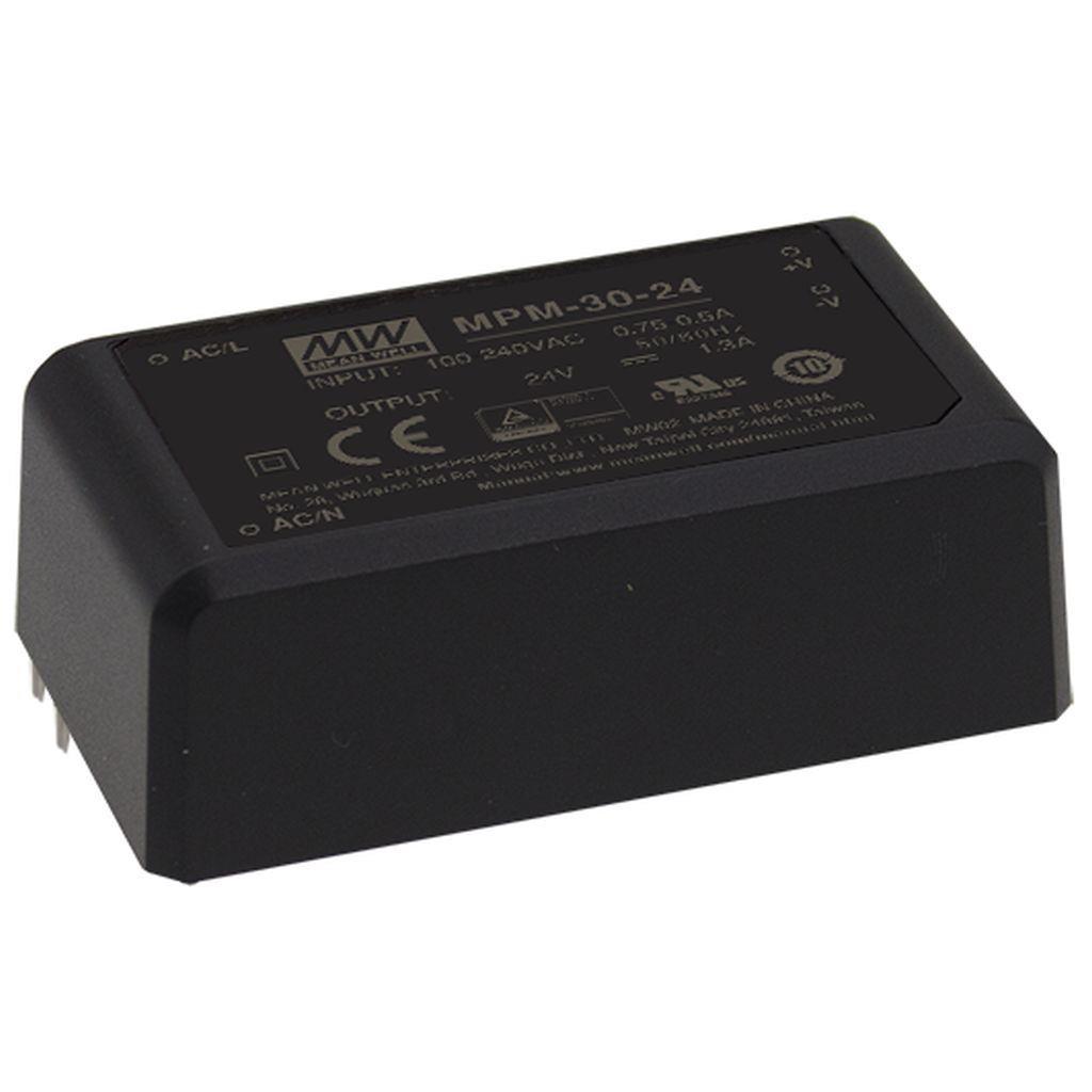 MEAN WELL MPM-30-48 AC-DC Single output Medical Encapsulated power supply; Output 48Vdc at 0.63A; PCB through hole; 2xMOPP