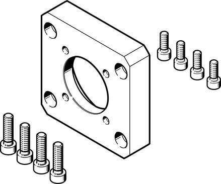 Festo 1460112 motor flange EAMF-A-62A-60G/H Assembly position: Any, Storage temperature: -25 - 60 °C, Relative air humidity: 0 - 95 %, Ambient temperature: -10 - 60 °C, Product weight: 230 g