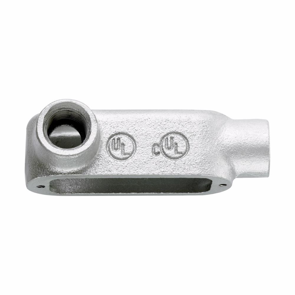 Eaton Corp LL100M CG Eaton Crouse-Hinds series Condulet Form 5 conduit outlet body, Malleable iron, LL shape, SnapPack pre-assembled body and integral gasket cover, 1"