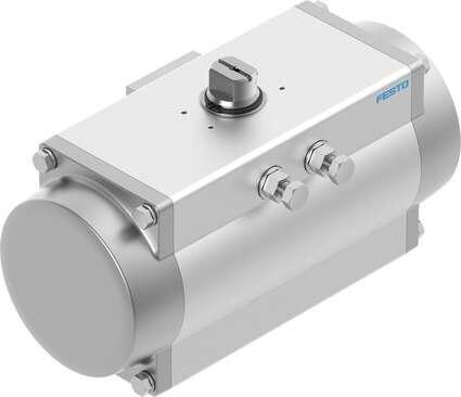 Festo 8068928 semi-rotary drive DFPD-N-700-RP-90-RD-F1012 double-acting, rack and pinion design, connection pattern to NAMUR VDI/VDE 3845 for mounting solenoid valves, position sensors and positioners, standard connection to fitting ISO 5211, NPT control air connection