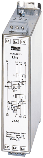 Murr Elektronik 10556 MEF EMC-FILTER 3-PHASE 2-STAGE, I:80A U:3x500 VAC book-style