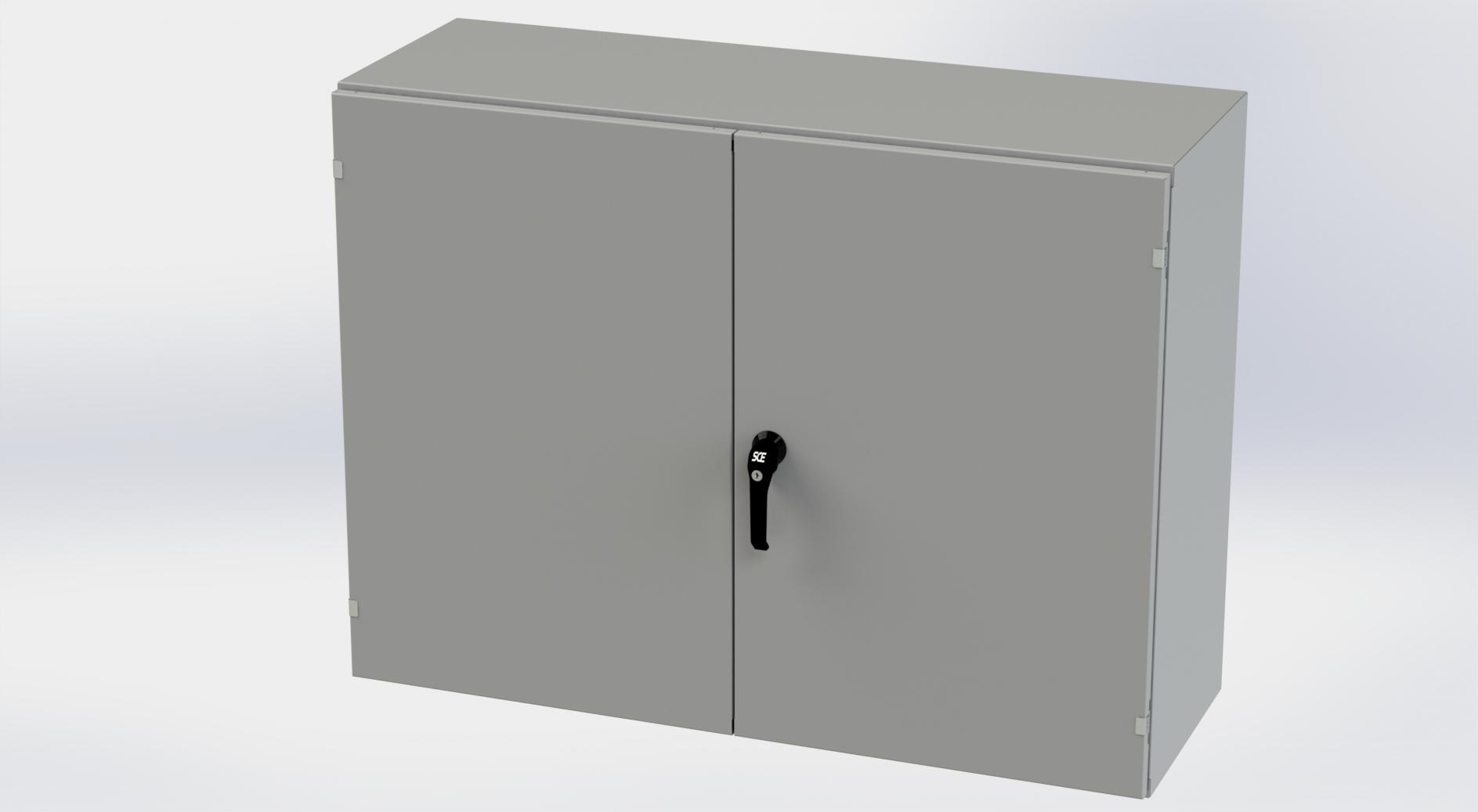 Saginaw Control SCE-364816WFLP WFLP Enclosure, Height:36.00", Width:48.00", Depth:16.00", ANSI-61 gray powder coating inside and out.