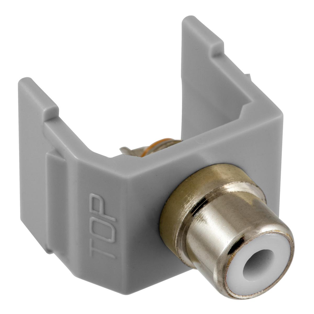 Hubbell SFRCWGY RCA Connector, Solder Termination, White Insulator, Gray Housing  ; Standard Product