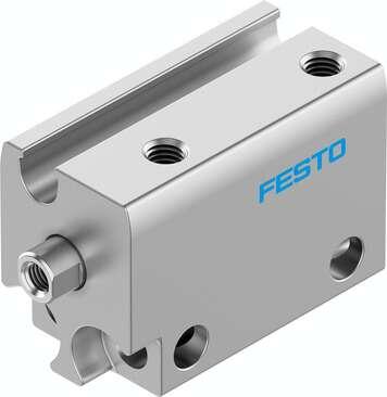 Festo 5267301 compact cylinder AEN-S-6-10-I-A Stroke: 10 mm, Piston diameter: 6 mm, Cushioning: No cushioning, Assembly position: Any, Mode of operation: pushing action
