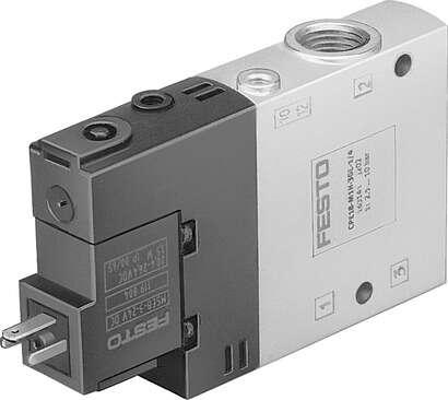 Festo 163145 solenoid valve CPE18-M1H-3GLS-1/4 High component density Valve function: 3/2 closed, monostable, Type of actuation: electrical, Width: 18 mm, Standard nominal flow rate: 1300 l/min, Operating pressure: -0,9 - 10 bar