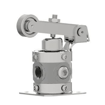 Humphrey V250C21021 Mechanical Valves, Roller Cam Operated Valves, Number of Ports: 2 ports, Number of Positions: 2 positions, Valve Function: Normally closed, Piping Type: Inline, Direct piping, Options Included: Mounting Base, Approx Size (in) HxWxD: 3.44 x 1.56 DIA