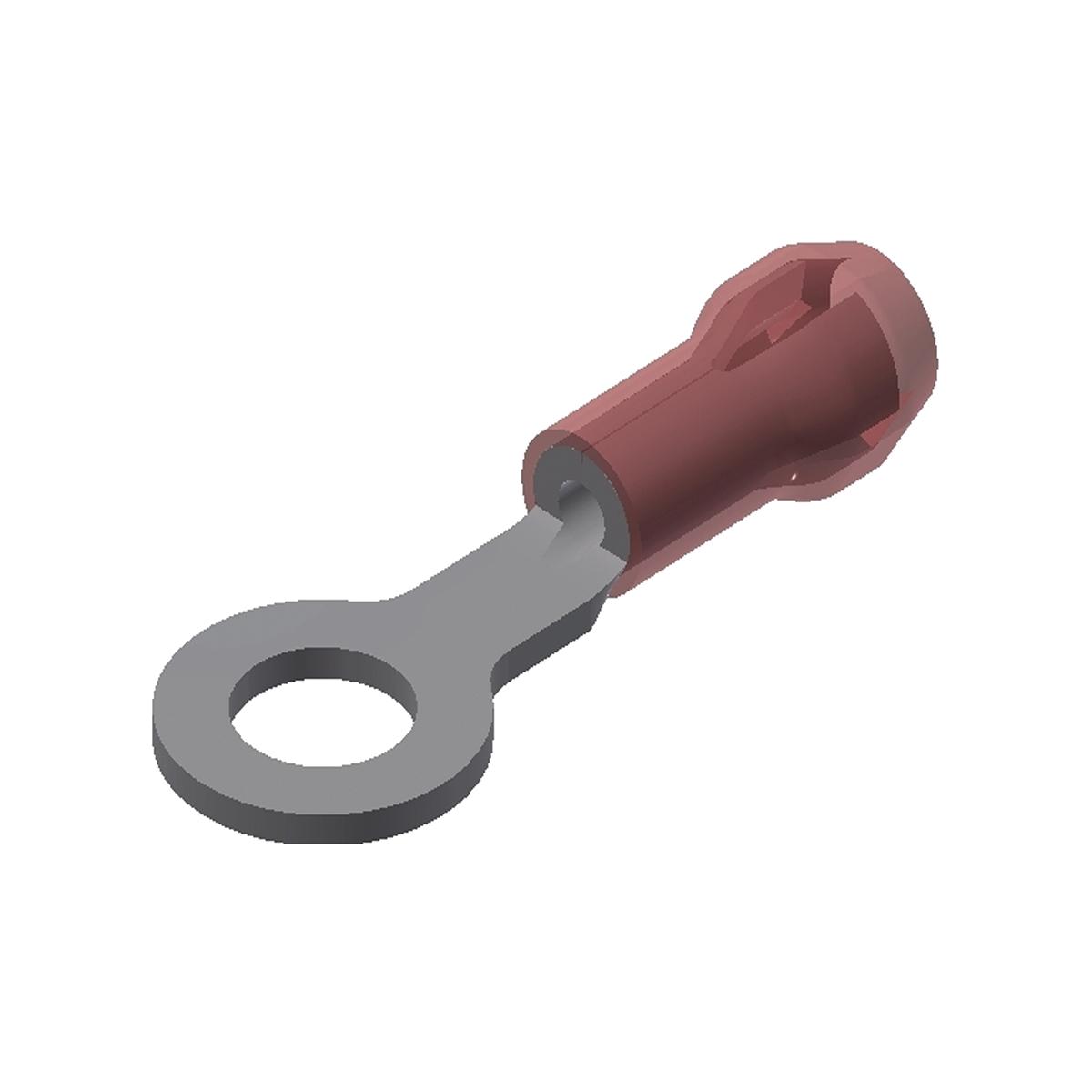 Hubbell YAE18N1 Nylon Ring Terminal For 22 - 18 AWG.  ; Features: INSULUG Type YAE-N Nylon Insulated Terminals Are Designed With A Multi finger Insulation Grip For Paper, EPR And Other Elastic Or Hard To Grip Insulations, The Metal Fingers Firmly Grip The Insulation Prov