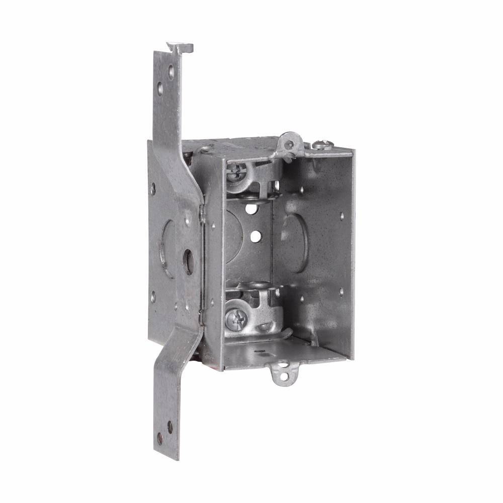 Eaton Corp TP670 Eaton Crouse-Hinds series Switch Box, (1) 1/2", S, set 5/8", 2, AC/MC clamps, 2-3/4", 2-cable, Steel, (1) 1/2", Gangable, 14.0 cubic inch capacity