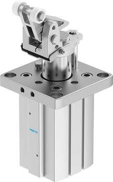 Festo 8089690 stopper cylinder DFST-80-40-L-Y4-A-S-G2 Stroke: 40 mm, Piston diameter: 80 mm, Cushioning: (* P: Flexible cushioning rings/plates at both ends, * Shock absorber, adjustable, at front), Assembly position: Vertical, Mode of operation: (* double-acting, * pu