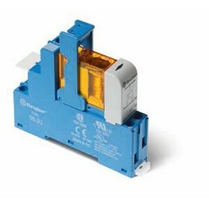 Finder 48.31.7.024.0050 Electromechanical interface relay module pre-assembled with socket base and ejector - with LED indicator - Finder (48 series) - Control coil voltage 24Vdc - 1 pole (1P) - 1C/O / SPDT (Single Pole Double Throw) contact - Rated current 10A (250Vac; AC-1) / 