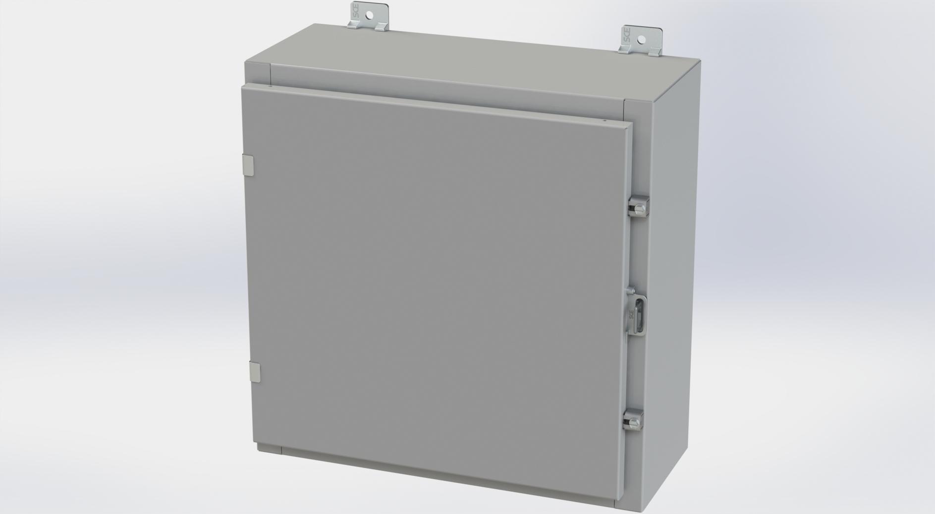Saginaw Control SCE-20H2008LP Nema 4 LP Enclosure, Height:20.00", Width:20.00", Depth:8.00", ANSI-61 gray powder coating inside and out. Optional panels are powder coated white.