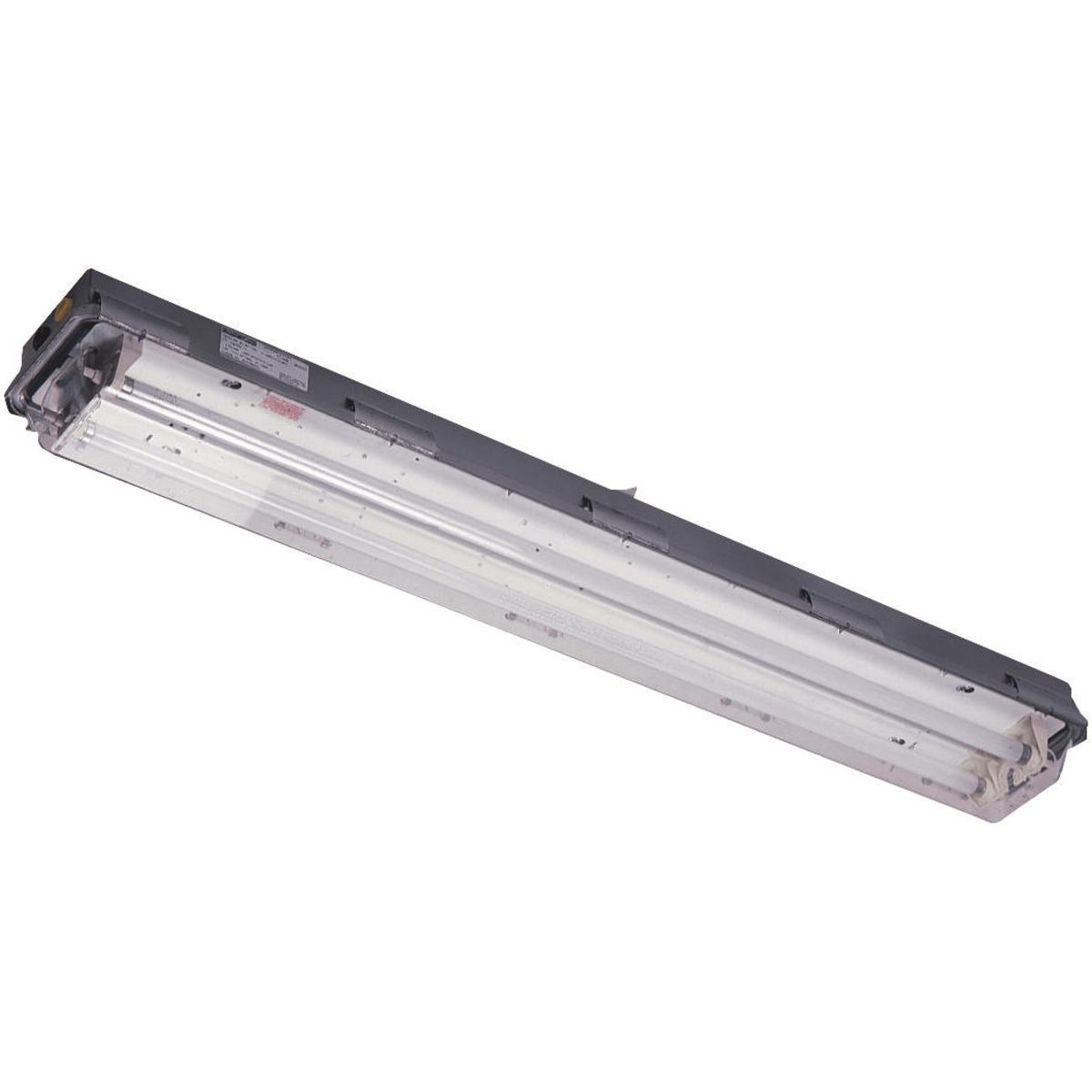Hubbell LZ2S40201 LZ2S Series- Stainless Steel - 40W 120V - 4' 2-Lamp T-12 Electronic Medium Bi-Pin Start 50°F 40W/60°F 34W  ; NEMA 4X & IP66 rated stainless enclosure with Lexan® impact resistant polycarbonate lens. ; Two 3/4” NPT stainless hubs - one at each end (include