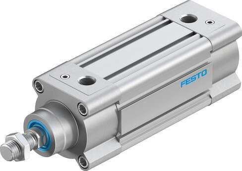 Festo 3657866 standards-based cylinder DSBC-63-80-D3-PPVA-N3 With adjustable cushioning at both ends. Stroke: 80 mm, Piston diameter: 63 mm, Piston rod thread: M16x1,5, Cushioning: PPV: Pneumatic cushioning adjustable at both ends, Assembly position: Any