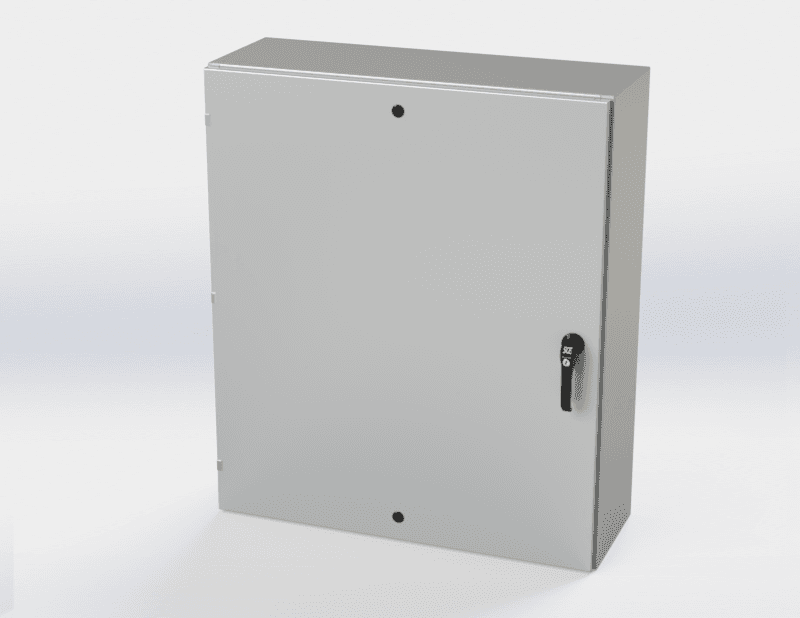 Saginaw Control SCE-42EL3612LPPL EL LPPL Enclosure, Height:42.00", Width:36.00", Depth:12.00", ANSI-61 gray powder coating inside and out. Optional sub-panels are powder coated white.