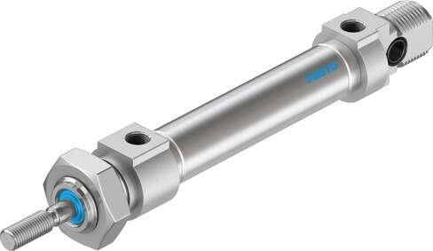 Festo 19184 standards-based cylinder DSNU-10-25-P-A Based on DIN ISO 6432, for proximity sensing. Various mounting options, with or without additional mounting components. With elastic cushioning rings in the end positions. Stroke: 25 mm, Piston diameter: 10 mm, Pist