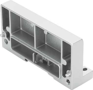 Festo 550214 end plate CPX-M-EPR-EV for modular electrical terminal CPX. Corrosion resistance classification CRC: 0 - No corrosion stress, Product weight: 113 g, Mounting type: Angle fitting, Materials note: Conforms to RoHS, Material housing: Aluminium die cast