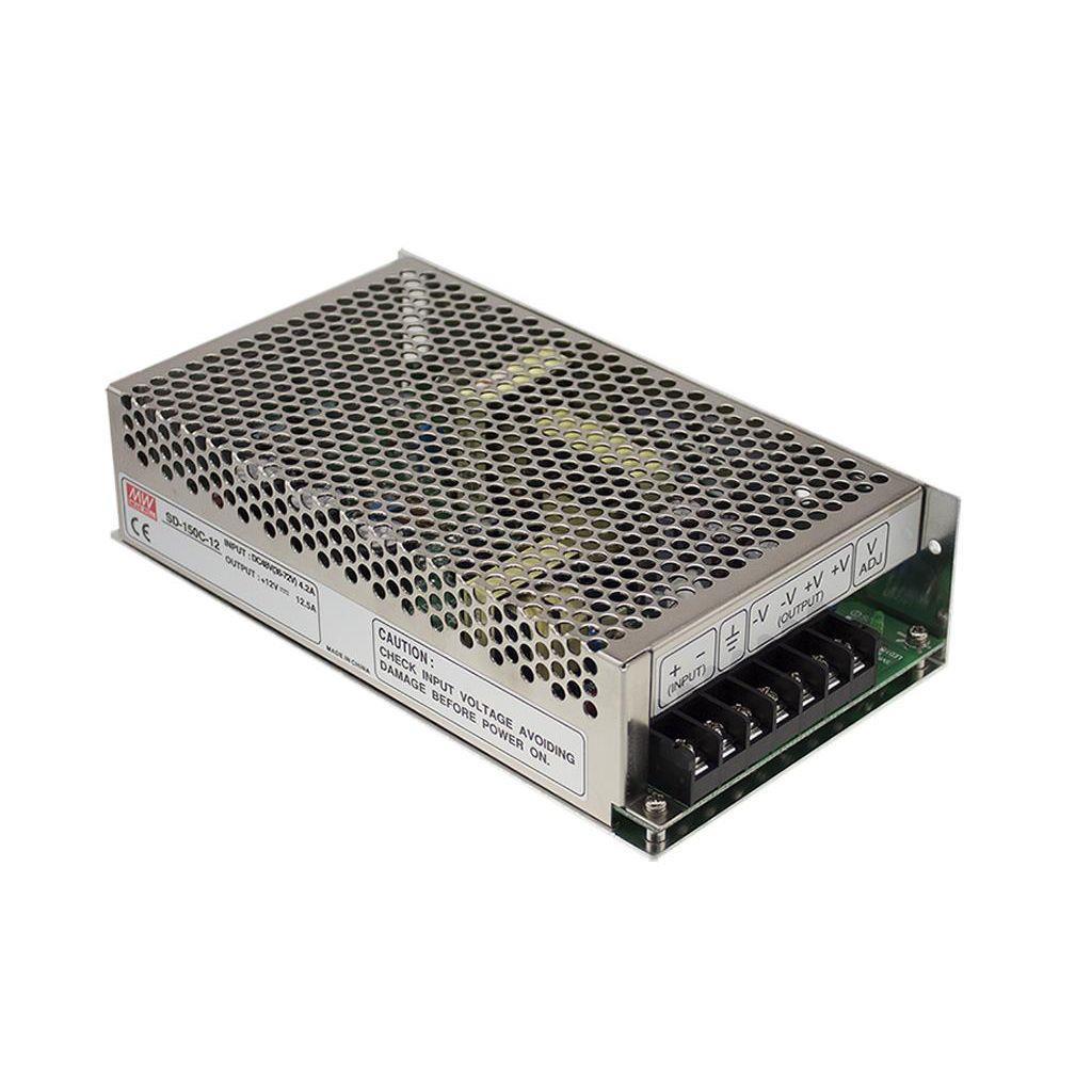 MEAN WELL SD-150B-24 DC-DC Enclosed converter; Input 19-36Vdc; Output +24Vdc at 6.3A; Free air convection