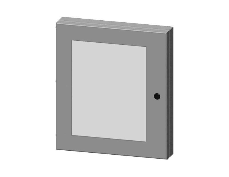 Saginaw Control SCE-HWK1212 Kit, Hinged Window, Height:12.00", Width:12.00", Depth:1.50", ANSI-61 gray powder coat.