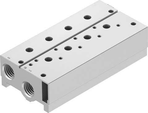 Festo 8026423 manifold block VABM-B10-30S-N12-3-P3 Grid dimension: 32 mm, Assembly position: Any, Max. number of valve positions: 3, Corrosion resistance classification CRC: 2 - Moderate corrosion stress, Product weight: 872 g