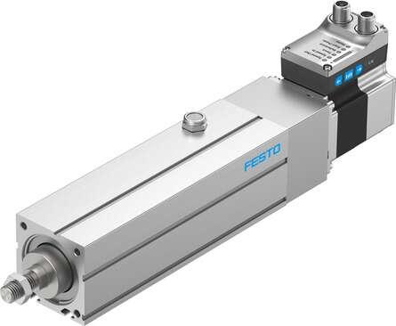 Festo 8118297 electric cylinder unit EPCS-BS-60-100-12P-A-ST-M-H1-PLK-AA Size: 60, Stroke: 100 mm, Stroke reserve: 0 mm, Piston rod thread: M12x1,25, Reversing backlash: 100 µm