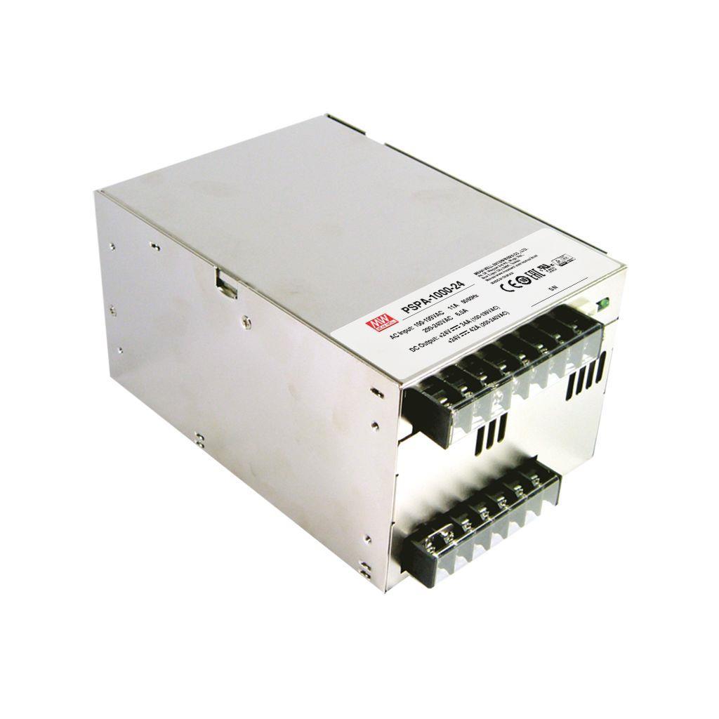 MEAN WELL PSPA-1000-24 AC-DC Single output Enclosed power supply; Output 24Vdc at 42A; PFC and Parallel function; remote ON/OFF; DC OK signal