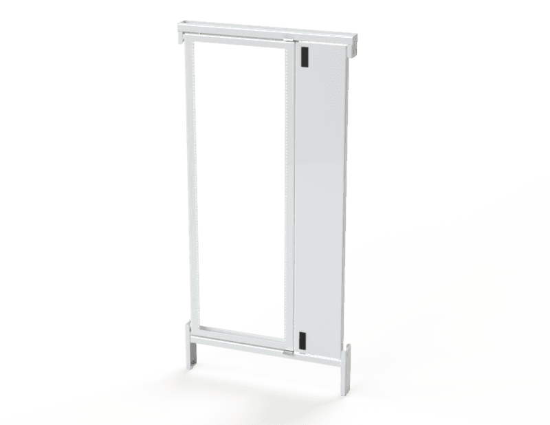 Saginaw Control SCE-7236SOF19 Frame, Swing Out Rack Mounting, Height:60.50", Width:33.56", Depth:3.25", Powder Coated White