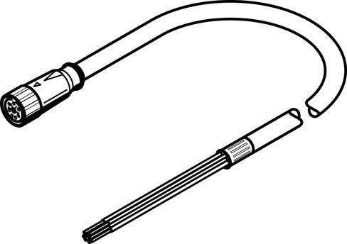 Festo 1732654 resolver cable NEBM-M23G12-E-10-N-S1G9 Suitable for servo motor EMMS-AS-... Cable identification: Without inscription label holder, Electrical connection 1, function: Field device side, Electrical connection 1, design: Round, Electrical connection 1, conn