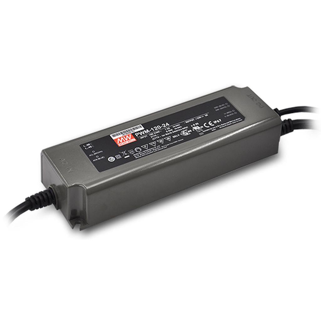 MEAN WELL PWM-120-24KNBST AC-DC Single output LED driver Constant Voltage (CV); PWM output for LED strips; Output 24Vdc at 5A; Dimming with KNX; BST14 connector; IP67