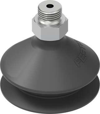 Festo 35414 suction cup VASB-55-1/4-NBR With sealing ring OL. Nominal size: 4 mm, suction cup diameter: 55 mm, Effective suction diameter: 44 mm, Position of connection: on top, Suction cup shape: Round, bellows 1.5 conv