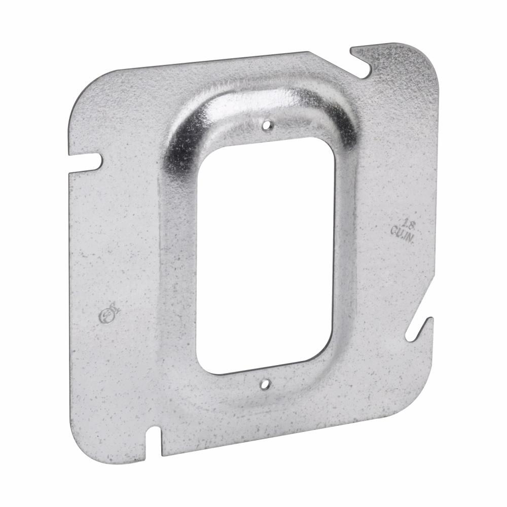 Eaton Corp TP578 Eaton Crouse-Hinds series Square Cover, 4-11/16", Natural, Raised surface, one device, Steel, 3/4" raised, 5.0 cubic inch capacity