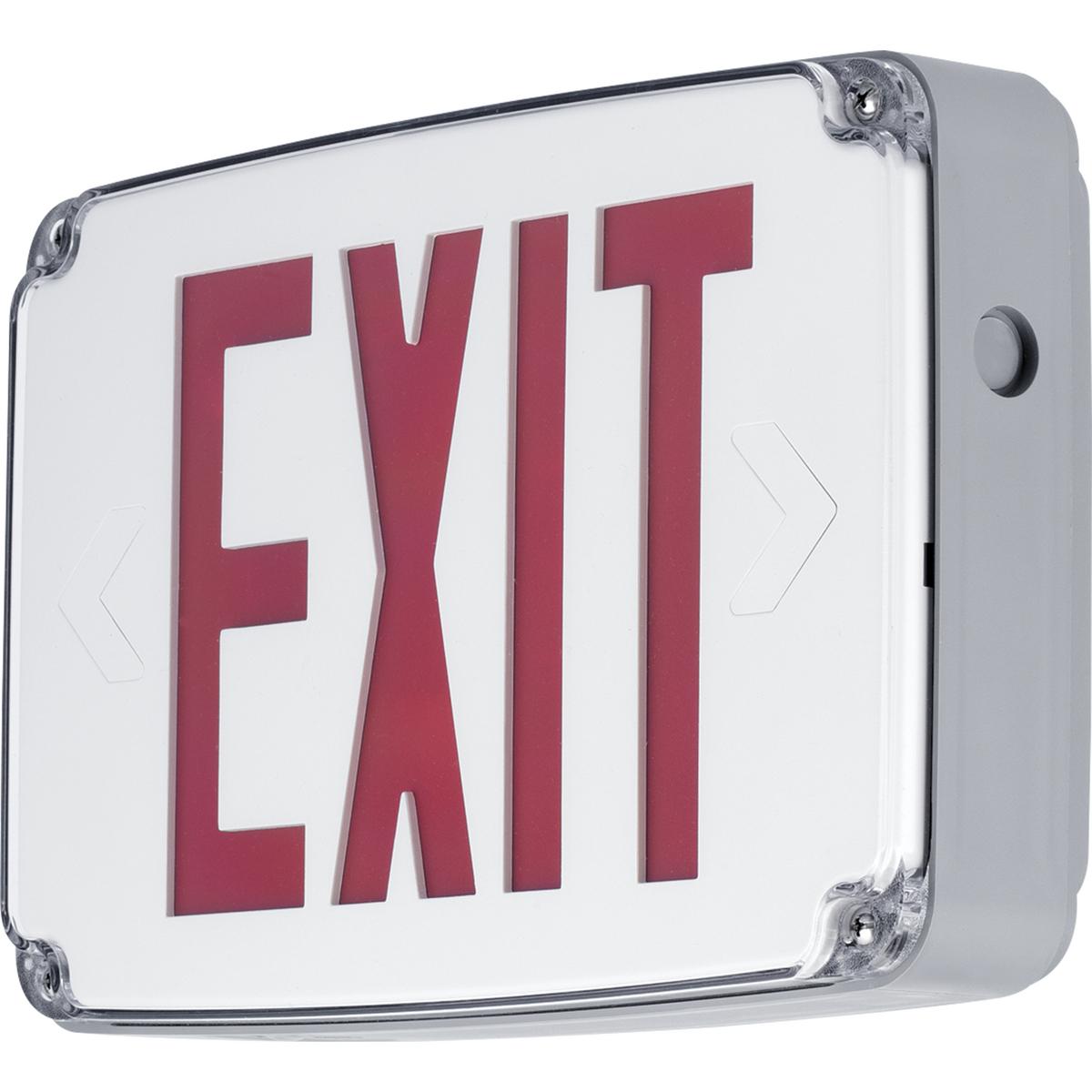 Hubbell PEWLE-DR-30 The PEWLE Series offers quality and value with a wet location rated emergency Exit sign. Housing and face-plate made from impact resistant UV stabilized polycarbonate. Housing is corrosion resistant and face-plate is fully gasketed. Exit face illumination