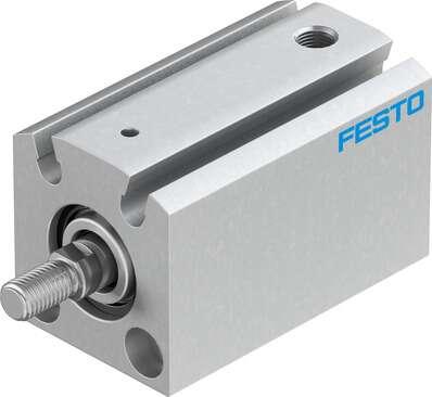Festo 188085 short-stroke cylinder AEVC-12-10-A-P-A For proximity sensing, piston-rod end with male thread. Stroke: 10 mm, Piston diameter: 12 mm, Spring return force, retracted: 4 N, Cushioning: P: Flexible cushioning rings/plates at both ends, Assembly position: Any