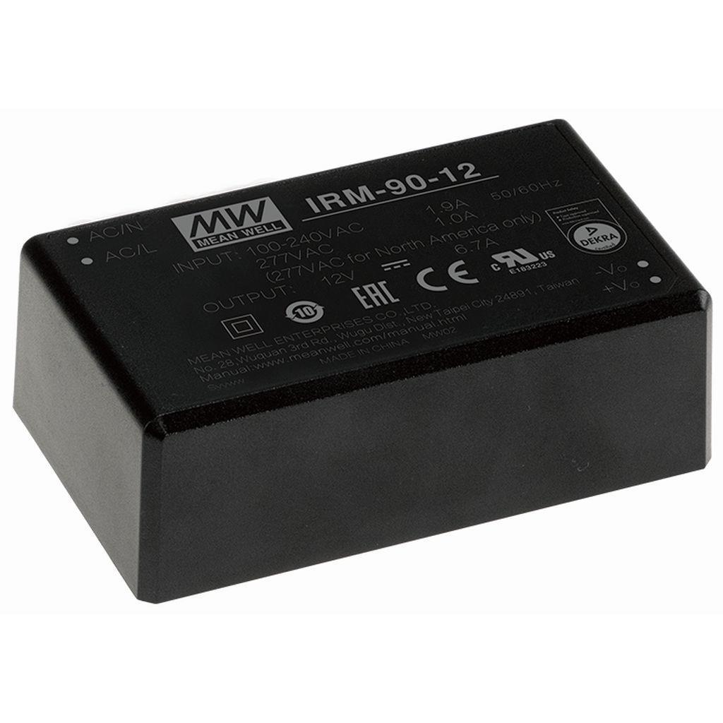MEAN WELL IRM-90-15 AC-DC Single output Encapsulated power supply; Output 15Vdc at 6.23A; PCB mount style; miniature size