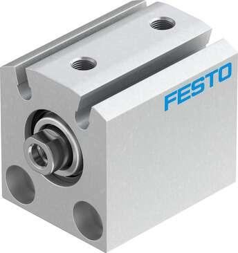 Festo 188108 short-stroke cylinder ADVC-16-5-I-P-A For proximity sensing, piston-rod end with female thread. Stroke: 5 mm, Piston diameter: 16 mm, Cushioning: P: Flexible cushioning rings/plates at both ends, Assembly position: Any, Mode of operation: double-acting