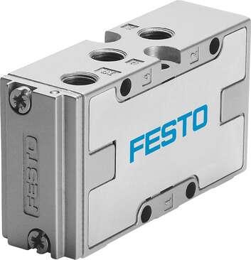 Festo 536041 pneumatic valve VL-5-1/4-B-EX 5/2-way function, pneumatically actuated, with spring return Valve function: 5/2 monostable, Type of actuation: pneumatic, Width: 32 mm, Standard nominal flow rate: 1300 l/min, Operating pressure: 0 - 10 bar
