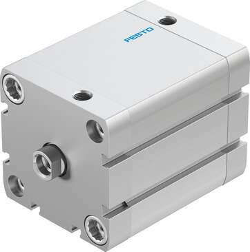Festo 536348 compact cylinder ADN-63-50-I-P-A Per ISO 21287, with position sensing and internal piston rod thread Stroke: 50 mm, Piston diameter: 63 mm, Piston rod thread: M10, Cushioning: P: Flexible cushioning rings/plates at both ends, Assembly position: Any