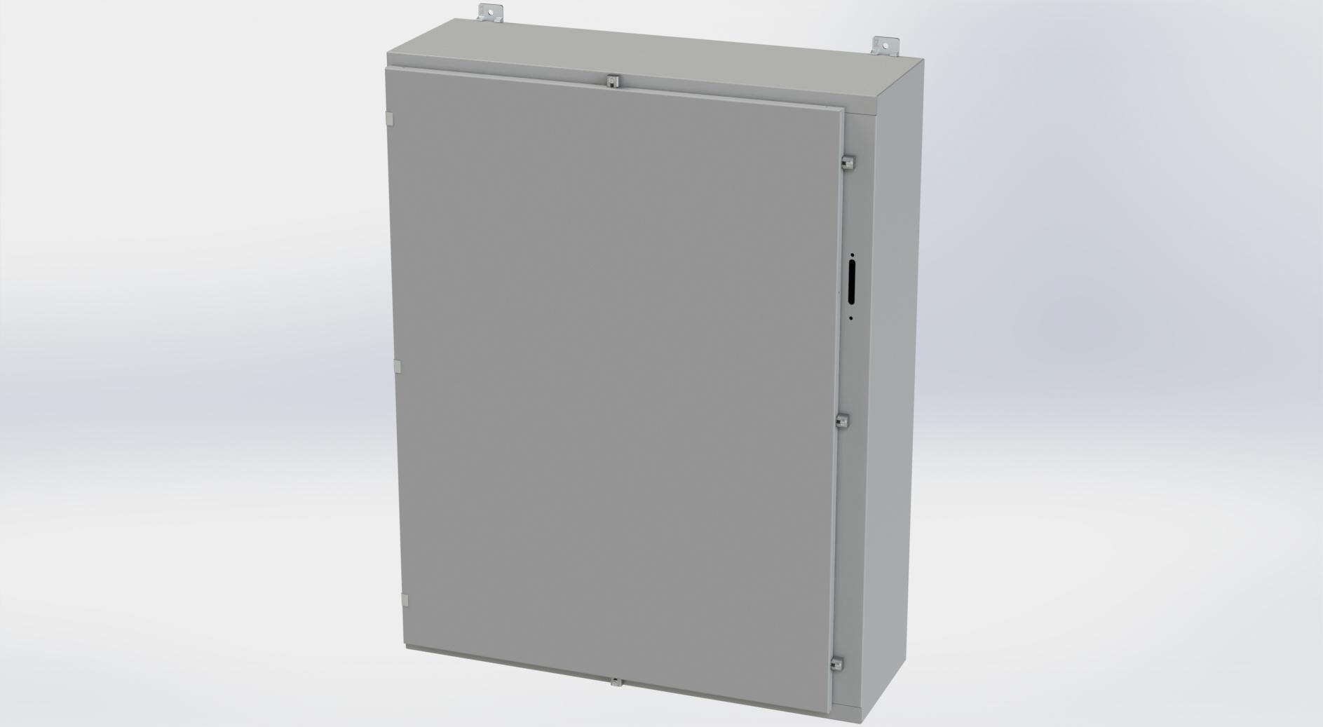 Saginaw Control SCE-48HS3712LP HS LP Enclosure, Height:48.00", Width:37.38", Depth:12.00", ANSI-61 gray powder coating inside and out. Optional sub-panels are powder coated white.