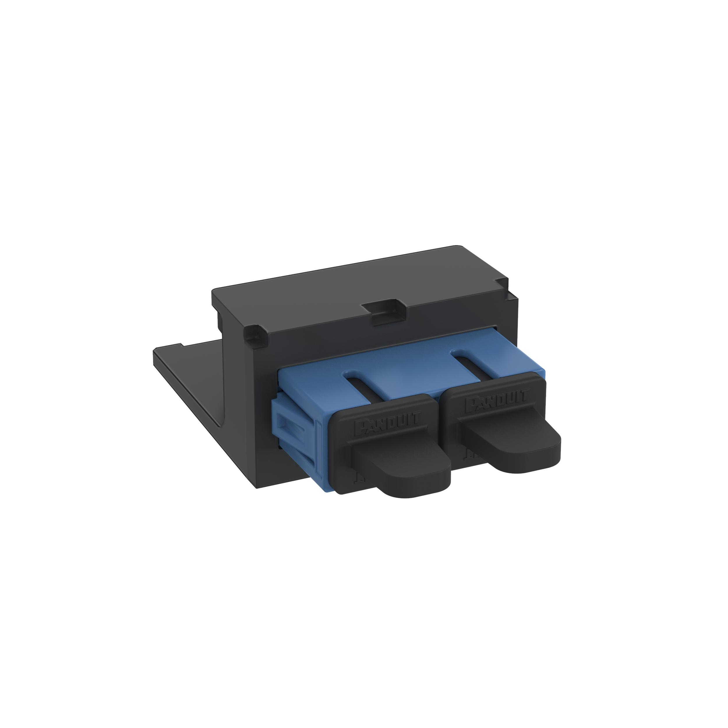 Panduit CMDBUSCZBL Mini-Com® SC Fiber Adapter Module, Duplex, OM3/OM4, Black