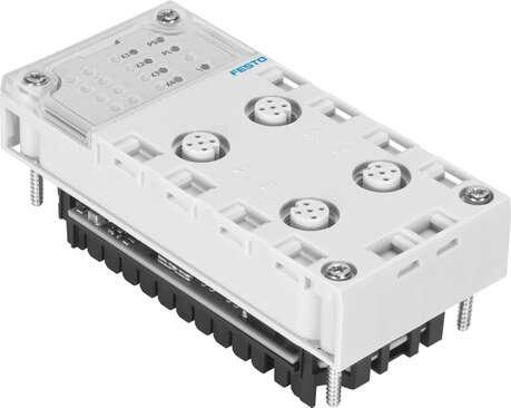 Festo 1577012 electrical interface CPX-CTEL-4-M12-5POL Dimensions W x L x H: (* (including interlinking block), * 50 mm x 107 mm x 55 mm), Number of device interfaces: 4, Diagnosis: (* Communication error, * Short circuit module, * Module-oriented diagnostics, * Underv