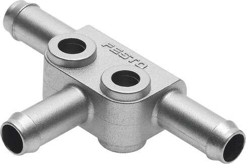 Festo 14768 barbed T-connector FCN-3-PK-3 For plastic tubing PAN, PUN, PL, PP, PU. Nominal size: 2 mm, Operating pressure complete temperature range: -0,95 - 10 bar, Operating medium: Compressed air in accordance with ISO8573-1:2010 [7:-:-], Note on operating and pil