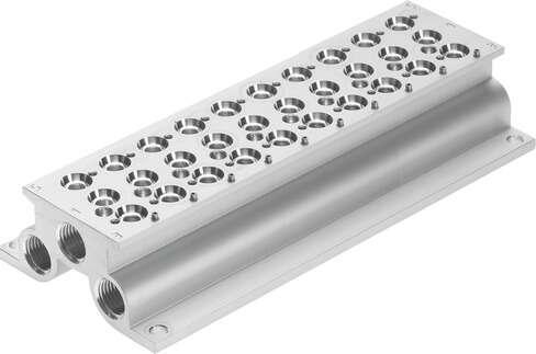 Festo 550078 manifold block CPE10-PRS-1/4-10-NPT For CPE valves. Grid dimension: 16 mm, Assembly position: Any, Max. number of valve positions: 10, Max. no. of pressure zones: 2, Operating pressure: -13 - 145 Psi