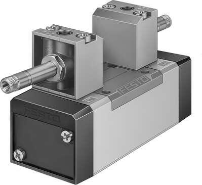 Festo 150984 solenoid valve MFH-5/3B-D-1-C With manual override, without solenoid coil or socket. Solenoid coil and socket should be ordered separately. Valve function: 5/3 pressurised, Type of actuation: electrical, Width: 42 mm, Standard nominal flow rate: 1200 l/mi