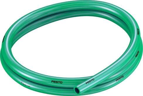 Festo 558296 plastic tubing PUN-H-12X2-GN Approved for use in food processing (hydrolysis resistant) Outside diameter: 12 mm, Bending radius relevant for flow rate: 62 mm, Inside diameter: 8 mm, Min. bending radius: 33 mm, Tubing characteristics: Suitable for energy c