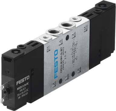 Festo 196926 solenoid valve CPE10-M1BH-5JS-M7 High component density Valve function: 5/2 bistable, Type of actuation: electrical, Width: 10 mm, Standard nominal flow rate: 350 l/min, Operating pressure: -0,9 - 10 bar