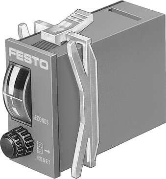 Festo 150238 timer PZVT-30-SEC Design structure: mechanical sequence counter with pneumatic drive, Switch-off pressure: <:  0,1 bar, Operating pressure: 2 - 6 bar, Switch-on pressure: >:  1,6 bar, Standard nominal flow rate: 50 l/min