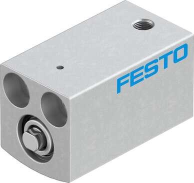 Festo 188059 short-stroke cylinder AEVC-6-10-P No facility for sensing Stroke: 10 mm, Piston diameter: 6 mm, Spring return force, retracted: 3 N, Cushioning: P: Flexible cushioning rings/plates at both ends, Assembly position: Any